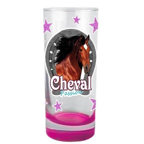 Verre Cheval - Verre Cheval - Verre - Rose - Enfant - Verre Plat