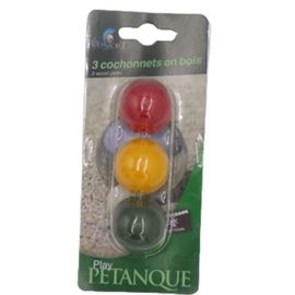 Cochonnet En Bois - Non Spécifié - 3 Couleurs - Jaune, Rouge, Vert - Mixte - Pétanque