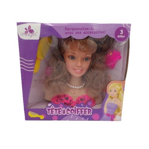 Jouet - Imagin - Tête À Coiffer - Rose - Fille - A Partir De 3 Ans