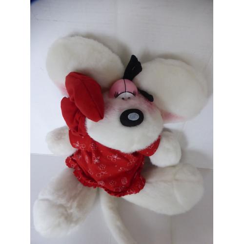 Peluche Collection Diddl Diddlina Avec Robe Et Noeud Rouge 32 Cm