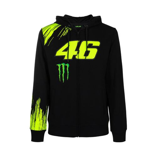 Sweat À Capuche Monster Energy Vr46 Moto Gp Officiel Noir Homme