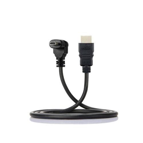 Câble Micro HDMI vers HDMI mâle HDTV coudé à 90 degrés, 50cm pour Table de téléphone portable