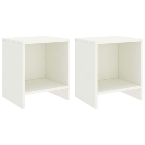 Vidaxl Tables De Chevet 2 Pcs Blanc 35x30x40 Cm Bois De Pin Massif