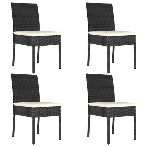 Vidaxl Chaises De Salle À Manger De Jardin 4 Pcs Résine Tressée Noir