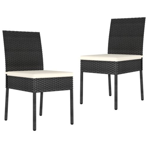 Vidaxl Chaises De Salle À Manger De Jardin 2 Pcs Résine Tressée Noir