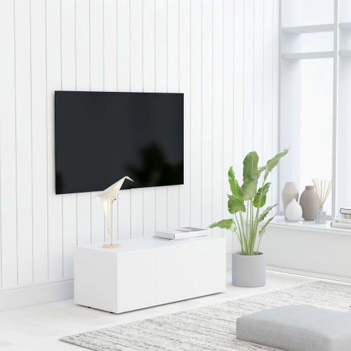 Vidaxl Meuble Tv Blanc 80x34x30 Cm Bois D'ingénierie