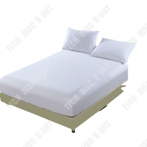 Td® Couvre-Lit 160 * 200cm Protège-Matelas Blanc Pur Couvre-Lit Imperméable À L'eau Et À La Poussière, Doux Et Agréable Pour La Peau