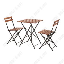 Td Salon De Jardin 3 Pièces Avec Table Et 2 Chaises Pliantes Ensemble Table Pliable Table De Jardin Mobilier D'extérieur Bistro Set