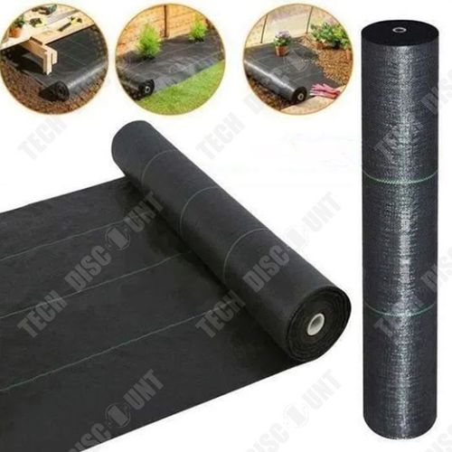 Td® Maille Anti-Mauvaises Herbes 2x25m Noir Maille Anti-Mauvaises Herbes Couvre Mauvaises Herbes Polythène Maille Mauvaises Herbes