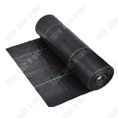 Td 1 Pièce 4x50m Pp Tissu Résistant À L'herbe Tissu Sol Agricole Noir Respirant Et Perméable L'eau Film Couverture D'herbe Agricole