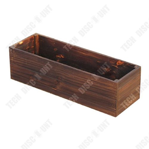 Td Jardinière En Bois 15x20x40 Cm Pour Plantation Boîte De Plantation D'extérieur En Bois Massif Carbonisé Pour Fleurs Jardinieres