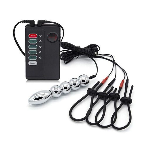 Bdsm Fort Choc Électrique Métal Anal Perle Plug Électro Stimulation Pénis Anneau Prostate Massage Godemichet Anal Médical Mâle Sexe Outil Set 5