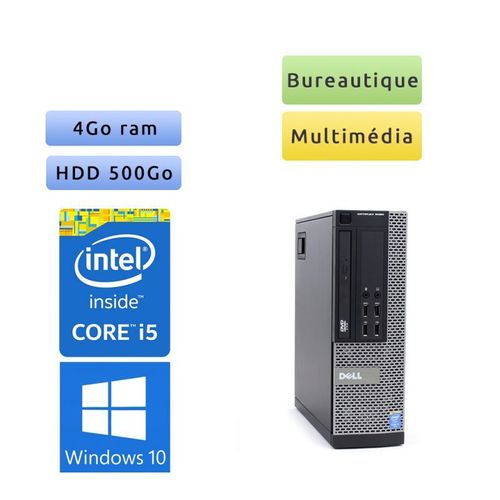 Dell Optiplex 9020 SFF - Windows 10 - i5 4Go 500Go - Port Serie - Ordinateur Tour Bureautique PC