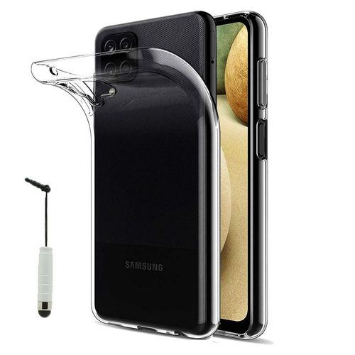 Coque Silicone Pour Samsung Galaxy A12 6.5" Gel Ultraslim Et Ajustement Parfait - Transparent + Mini Stylet