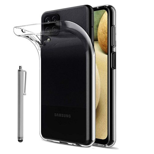 Coque Silicone Pour Samsung Galaxy A12 6.5" Gel Ultraslim Et Ajustement Parfait - Transparent + Stylet