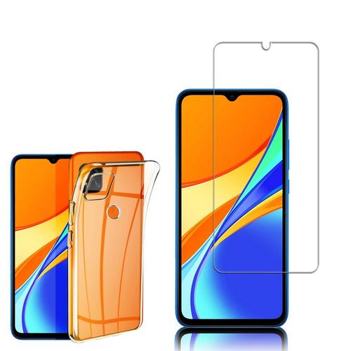 Coque Silicone Pour Xiaomi Redmi 9c/ 9c Nfc/ Redmi 9 (India) 6.53" Gel Ultraslim Et Ajustement Parfait - Transparent + 1 Film Verre Trempé - Transparent