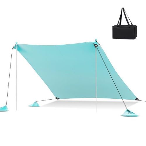 Costway Tente De Plage 4 Personnes 2,3 X 2m-Anti Uv Upf50+-Sac De Transport Portable-4 Sacs Pour Sable-Piquets De Sol-2 Poteaux-Vert