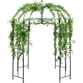 Costway Arche Mariage En Métal De Jardin Pour Plantes Grimpantes 211x211x256 Cm En Forme De Cage À Oiseaux Couleurs Bronze Vintage