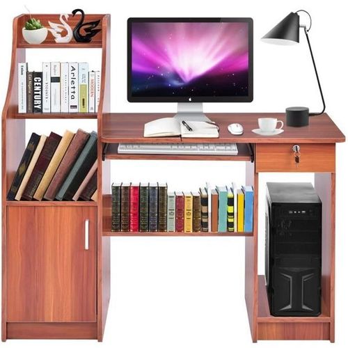 Costway Bureau Informatique Avec Meuble De Rangement De Style Moderne 16 X 45,5 X 111,5 Cm (L × L × H) Chambre Salon Et Maison
