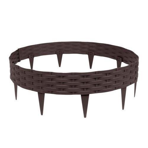 Yuenfong Bordure De Jardin 5m Bordure De Gazon Aspect Rotin Clôture Palissade, Marron