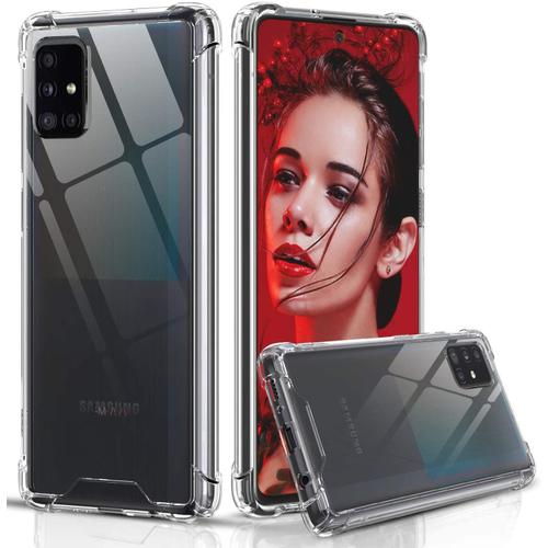 Coque Samsung Galaxy A51 5g, Film Transparent Coque Antichoc Ultra Silicone Pc Et Tpu Slim Gel Bumper Cover Case Movil A51 5g, Clair