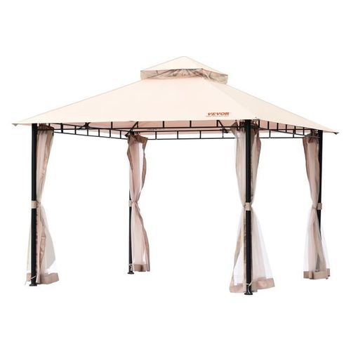 Gazebo De Jardin - Vevor - 295x295 Cm Pour 6-8 Personnes Avec Filet En Maille,Revêtement Pu,Abri Extérieur Pour Pelouse,Maison