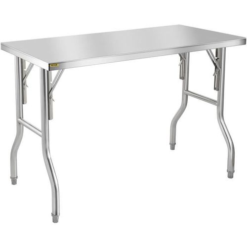 Table De Travail Inox - Vevor - Table De Préparation 1220 X 610mm - Pliante 1 Étage Commercial Cuisine