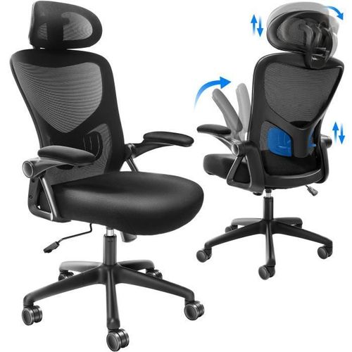 Fauteuil De Bureau - Vevor - Chaise De Bureau Ergonomique Fauteuil Inclinable Support Lombaire Et Tête