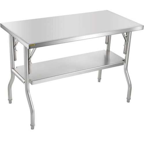 Table De Travail Inox - Vevor - Table De Préparation 1220 X 610mm - Pliante Commercial Cuisine