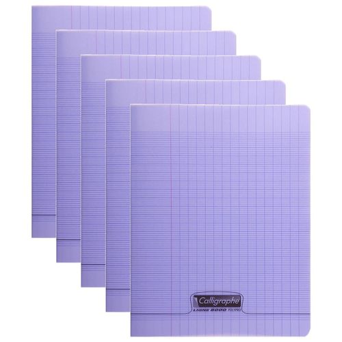 Calligraphe Lot De 5 Cahiers Piqu¿ Polypro 17x22 Cm 96 P S¿Y¿S 90g Violet