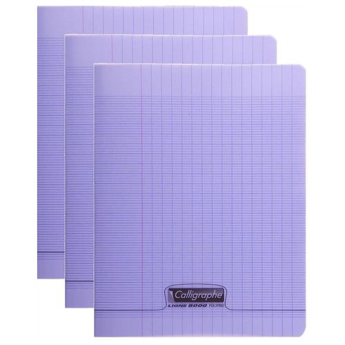 Calligraphe Lot De 3 Cahiers Piqu¿ Polypro 17x22 Cm 96 P S¿Y¿S 90g Violet