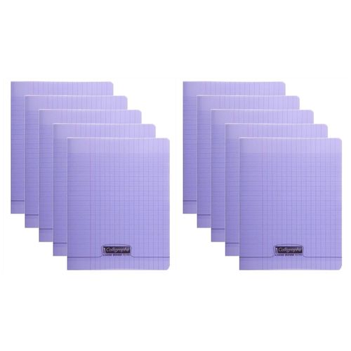 Calligraphe Lot De 10 Cahiers Piqu¿ Polypro 17x22 Cm 96 P S¿Y¿S 90g Violet