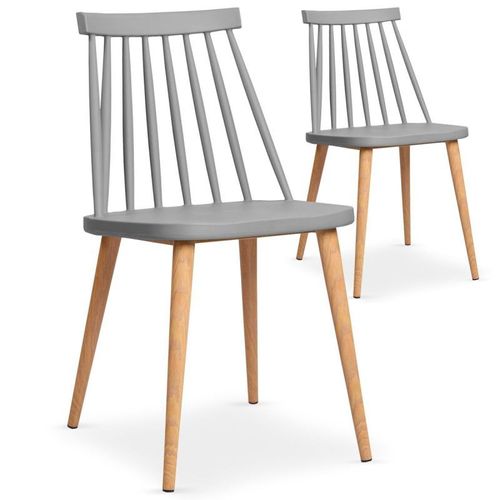 Paris Prix - Lot De 2 Chaises Scandinaves "Magnan" 77cm Gris
