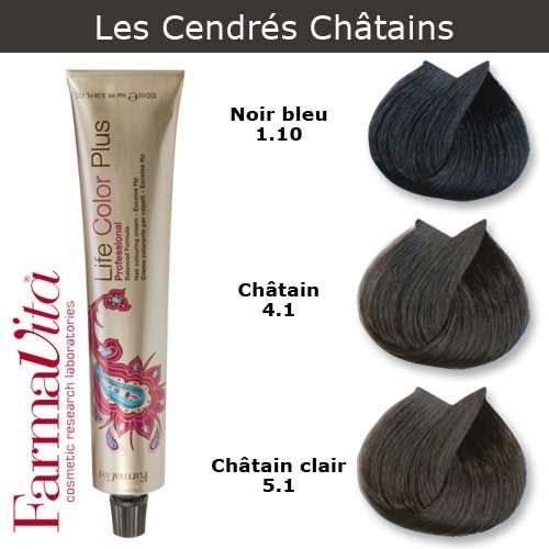 Coloration Cheveux Farmavita - Tons Cendrés Châtains Noir Bleu Cendré 1.10 