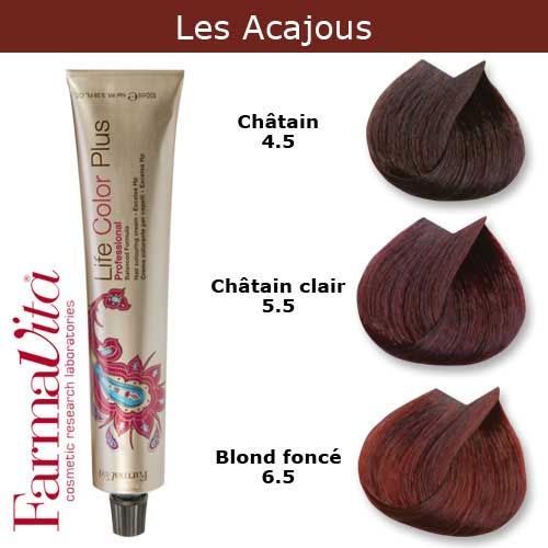 Coloration Cheveux Farmavita - Tons Acajous Châtain Clair Acajou 5.5 