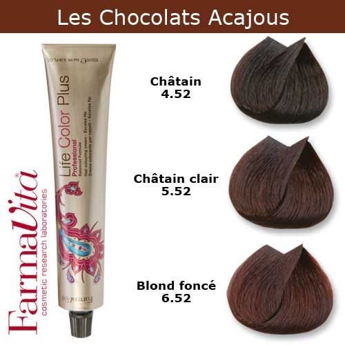 Coloration Cheveux Farmavita - Tons Chocolats Acajous Châtain Clair Chocolat Acajou 5.52 