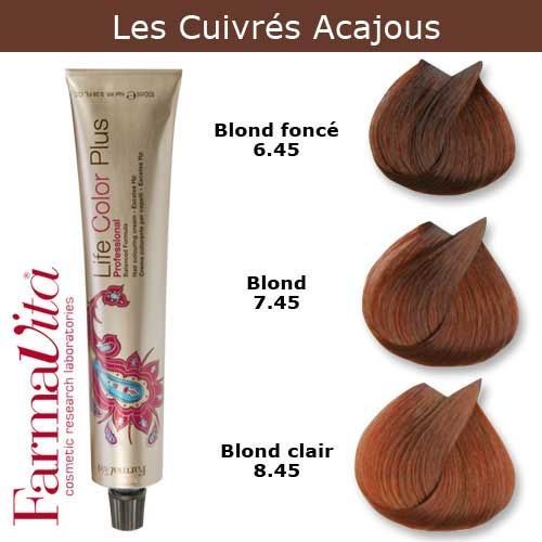 Coloration Cheveux Farmavita - Tons Cuivrés Acajous Blond Foncé Cuivré Acajou 6.45 