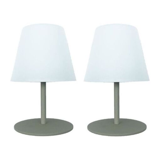 SET DE 2 LAMPES DE TABLE SANS FIL - LUMISKY - TWINS - OLIVE 