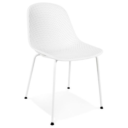 Chaise Design Perforée 'viky' Blanche Intérieure / Extérieure
