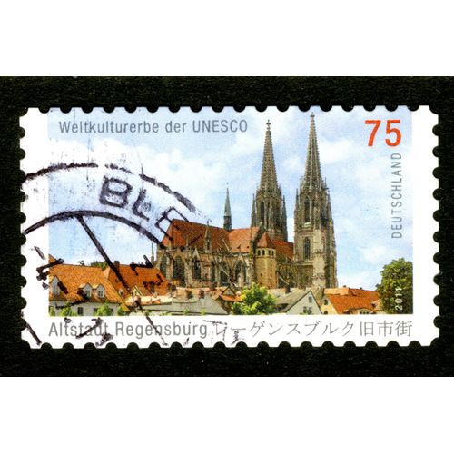 Timbre Oblitéré Deutschland, Weltkulturerbe Der Unesco, Altstadt Regensburg , 2011, 75