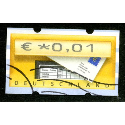 Timbre Oblitéré Deutschland  0.01