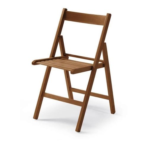 Chaise Pliante En Bois Naturel Couleur Noyer 79x42,5x47,5cm.