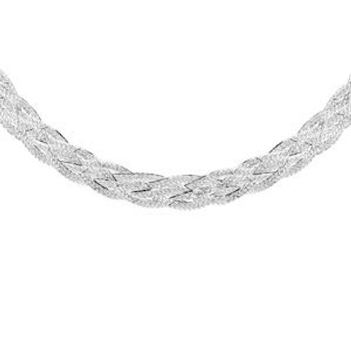 Collier Argent Tressé 42cm