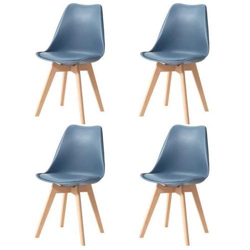 Lot De 4 Chaises - Scandinaves - Chaises De Salle À Manger - Pieds En Bois