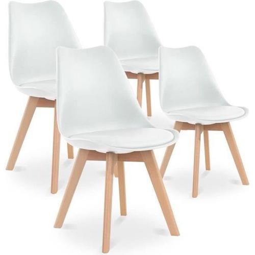 Catherina Lot De 4 Chaises - Scandinave - Blanc