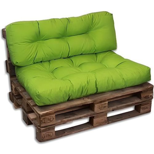 Coussins/Matelas De Palette, Siège Pour Palette Euro - Assise Et Dossier (Vert, Lot 1 Dossier 120x40 Cm + 1 Assise 120 X 80 Cm)