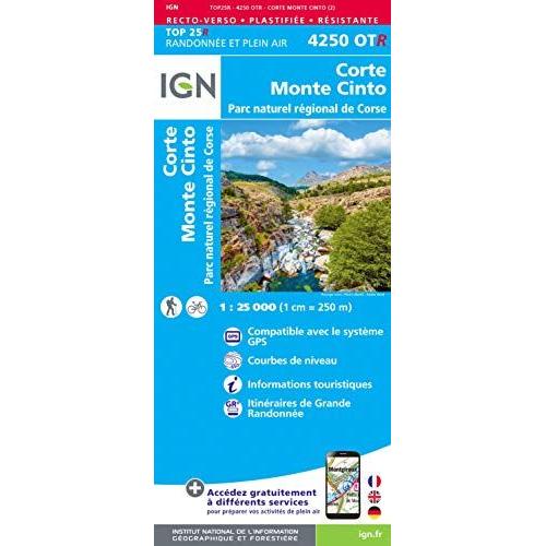 Corte Monte Cinto Parc National De Corse 1:25000