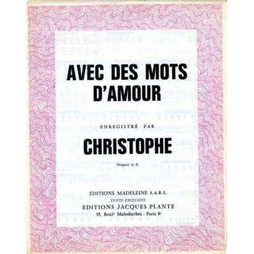 Avec Des Mots D'amour