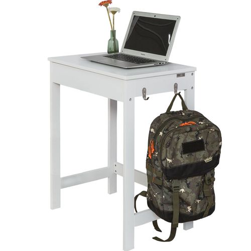 Sobuy® Fwt43-W Table Bureau Informatique Secrétaire Avec 1 Tiroir Et 2 Crochets