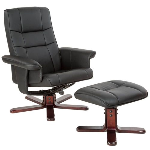 Fauteuil Relax Avec Pied En Croix - Noir/Marron